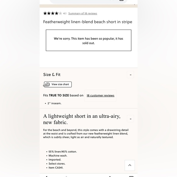 J Crew NWT Featherweight linen-blend beach short in stripe SZ L - Picture 2 of 7